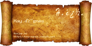 Hay Ágnes névjegykártya
